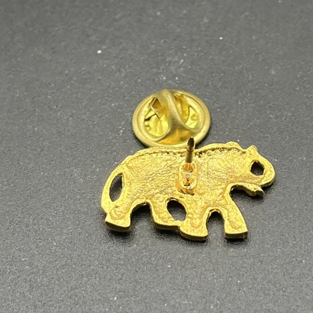 GOP Republican Party‎ Elephant Gold Tone Lapel Hat Pin